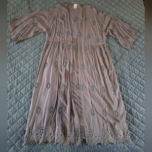 Womens Blue Embroidered Kimono Cardigan XXL-XXXL
